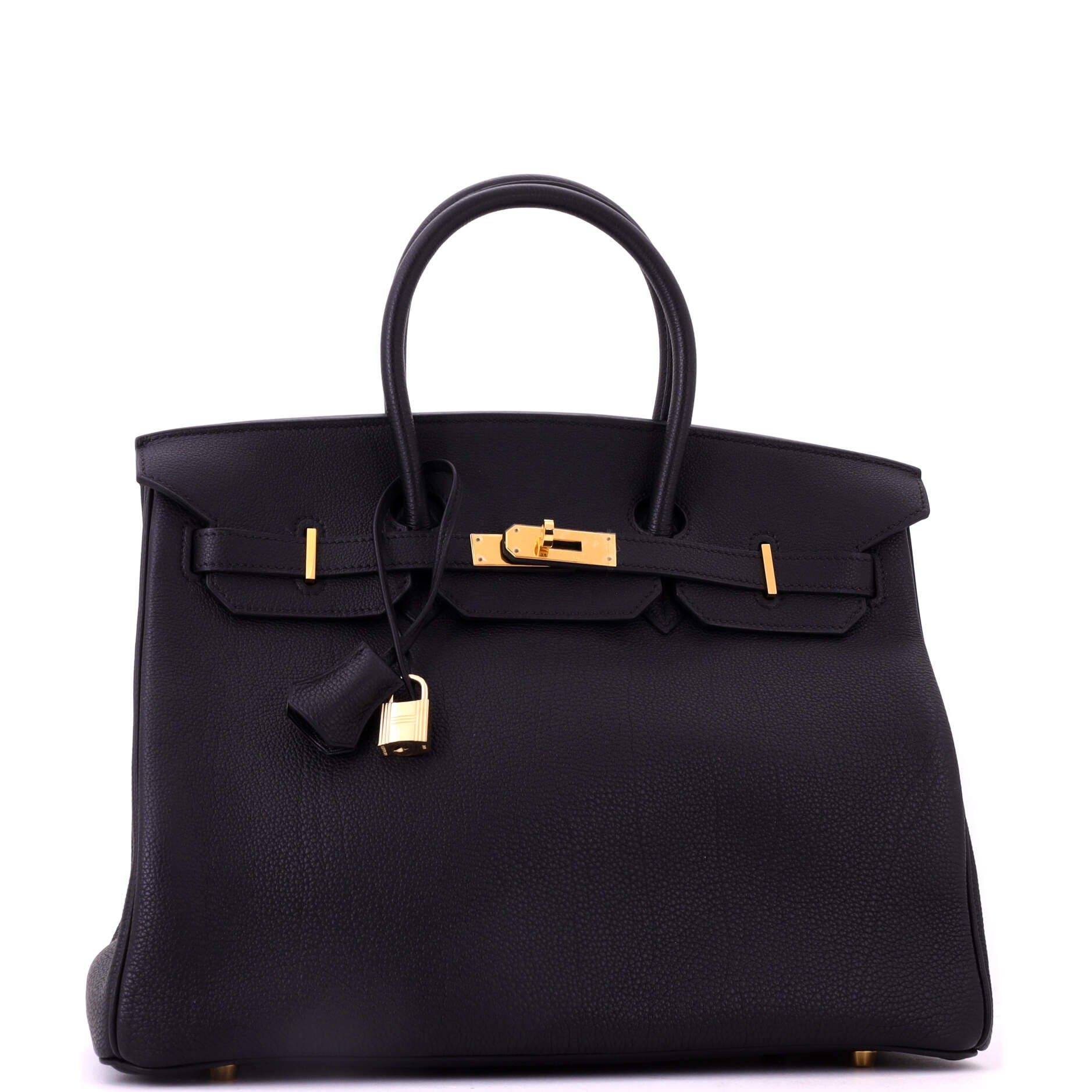 Pre-Owned Hermes Birkin Handbag Black Togo with Gold Hardware 35, Alternate, color, Noir