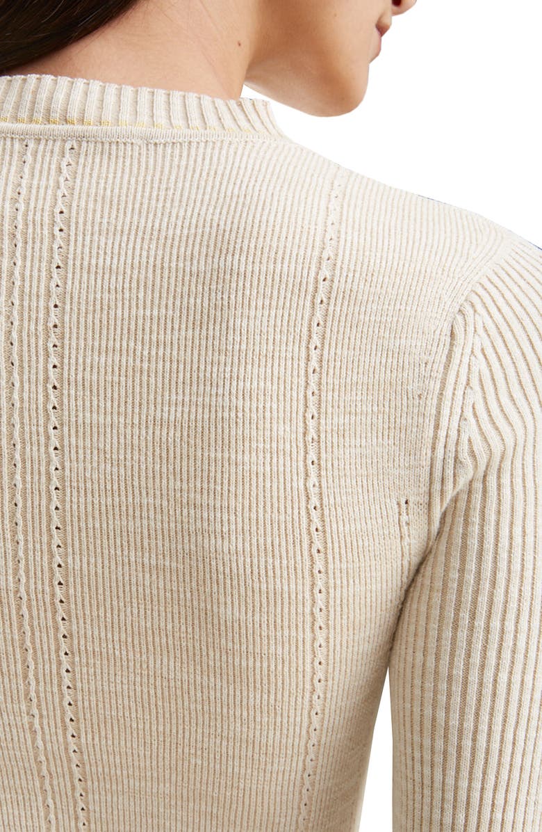 Victoria Beckham Long Sleeve Fit & Flare Sweater Dress, Alternate, color, 