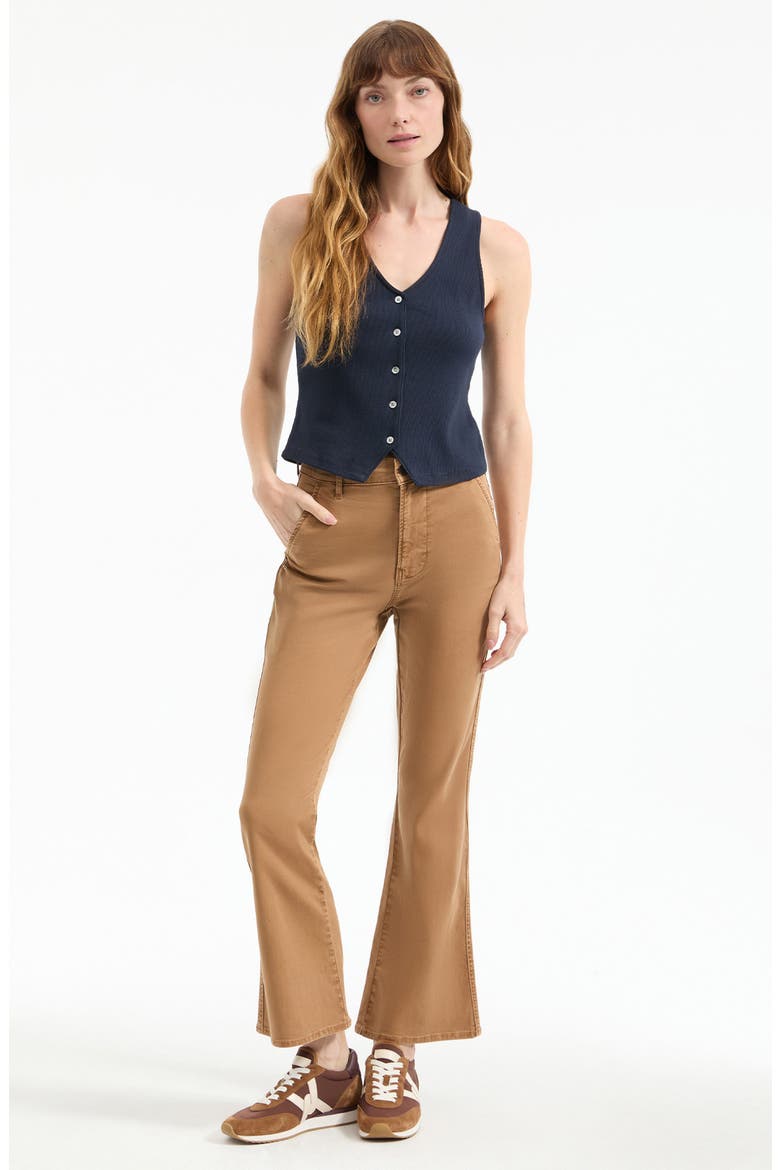Carson High Waist Flare Ankle Crop Pants, Alternate, color, ACORN