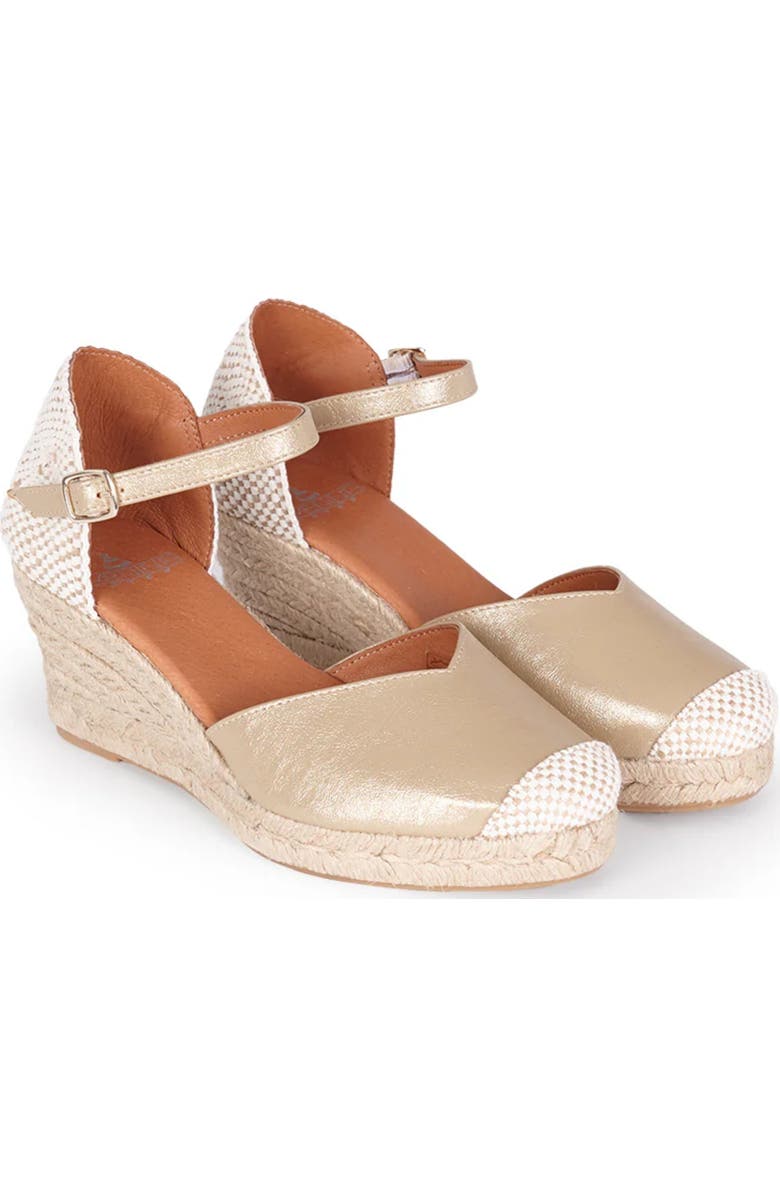 Menina Step Jimena Mid Strap Espadrille Sandal, Alternate, color, Gold