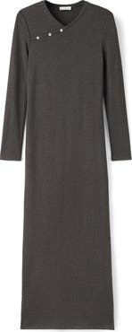 MANGO TEEN Long Sleeve Faux Wrap Maxi Dress