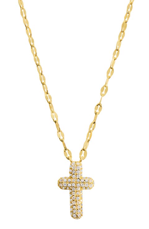 Pavé CZ Cross Pendant Necklace