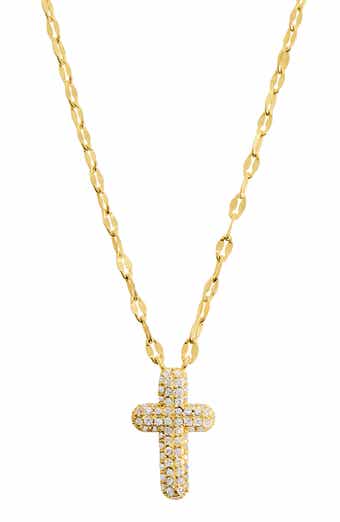 Pavé CZ Cross Pendant Necklace