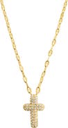 ATHRA LUXE Pavé CZ Cross Pendant Necklace