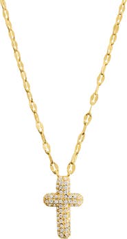 ATHRA LUXE Pavé CZ Cross Pendant Necklace