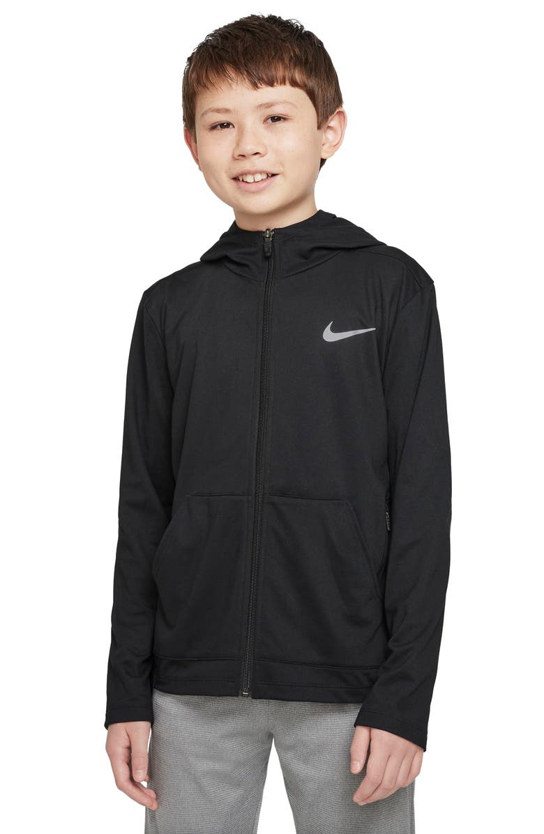 Nike Kids' Dri-FIT Zip Training Hoodie, Main, color, 