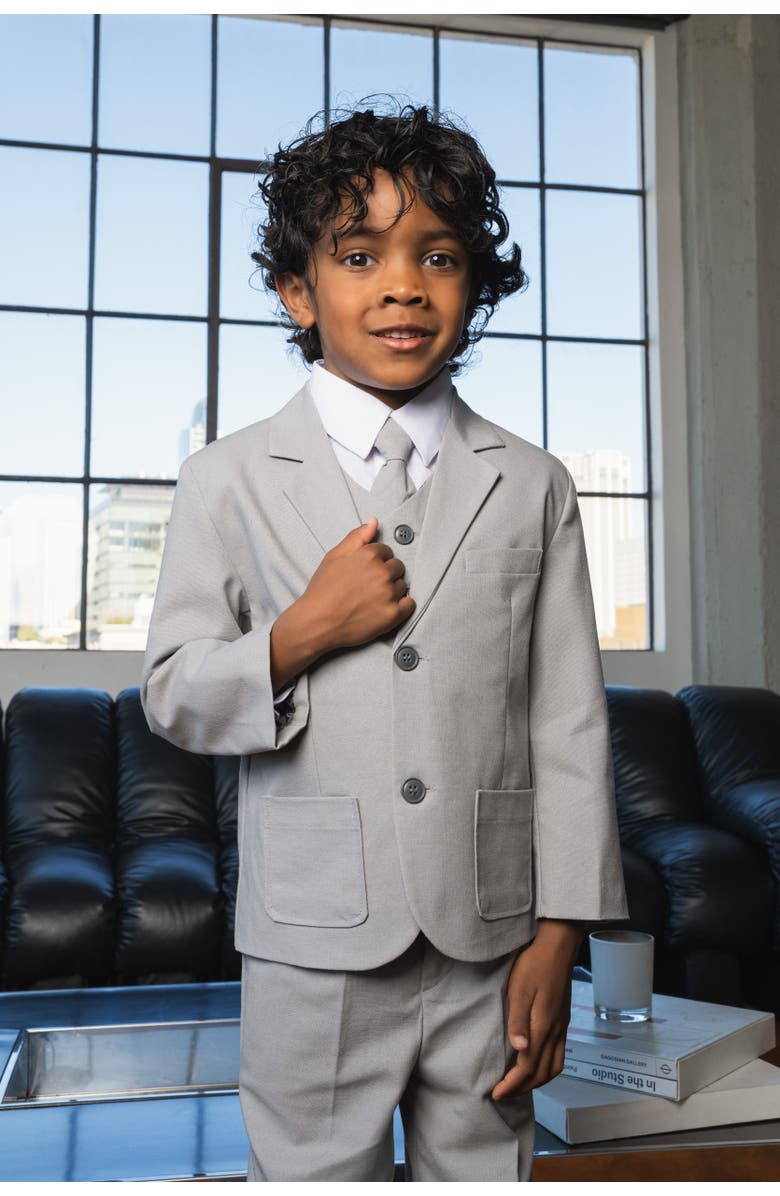 Peanut Butter Collection Kids' Joey Safari 5-Piece Linen Suit, Alternate, color, Heather