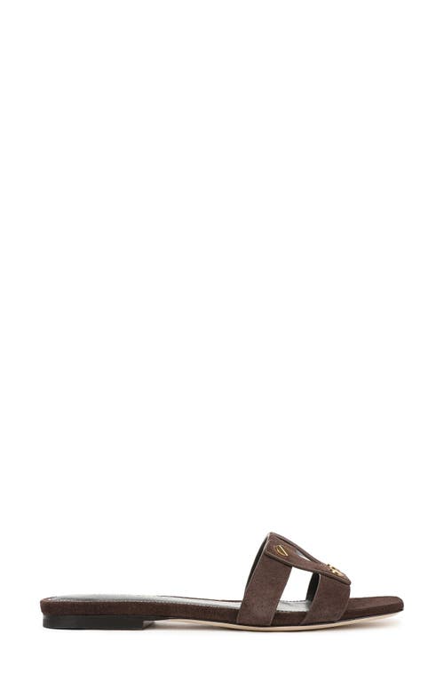 Veronica Beard Via Suede Slides In Brown