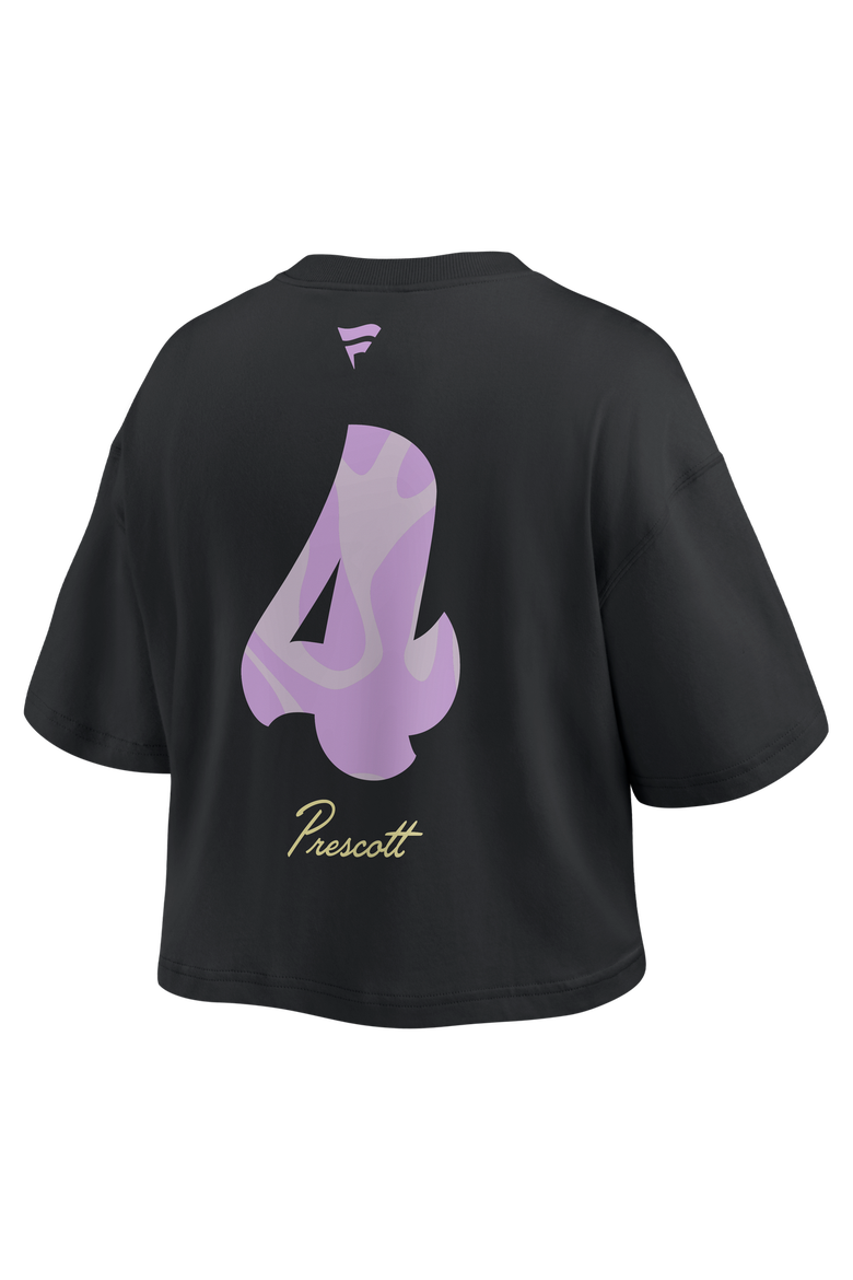 Women's Fanatics Dak Prescott Black Dallas Cowboys Fashion Cropped T-Shirt, Alternate, color, Black