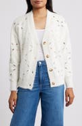 Bobeau Cutout Button-Up Cardigan