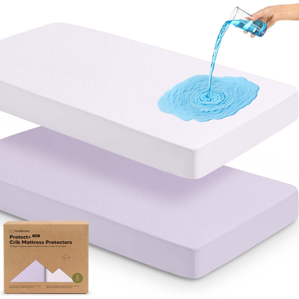 Keababies 2-pack Quin Protect+ Waterproof Crib Mattress Protector In Lilac