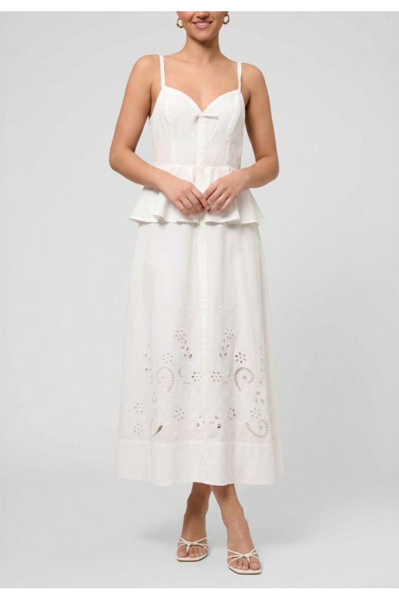 Isabelle Peplum Maxi Dress, Main, color, White