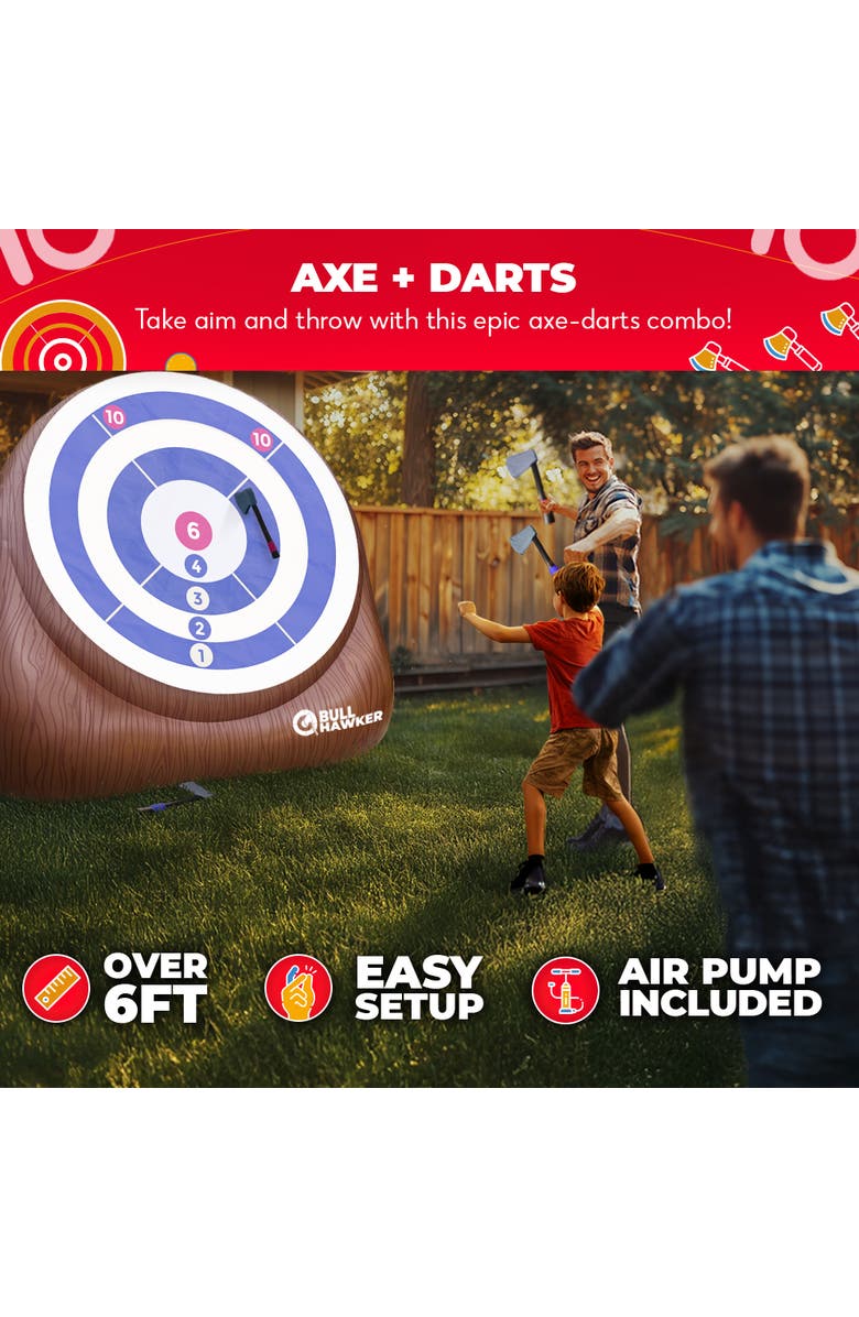 Swooc Games Bull Hawker | Giant Axe Darts Game, Alternate, color, Brown