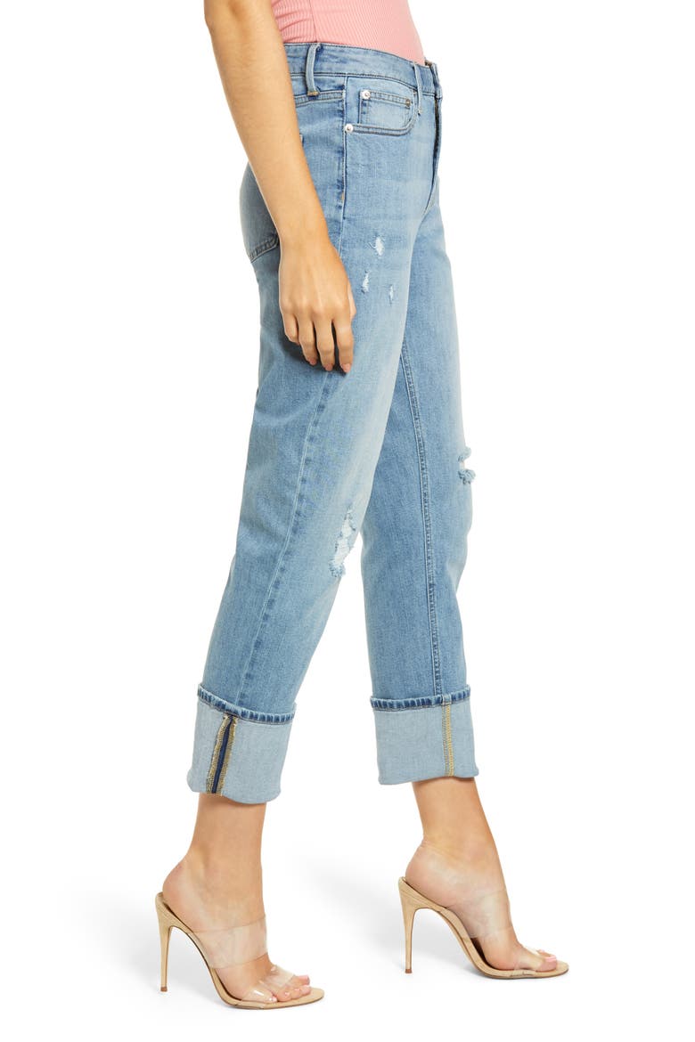 High Waist Girlfriend Jeans, Alternate, color, VINTAGE MEDIUM WASH
