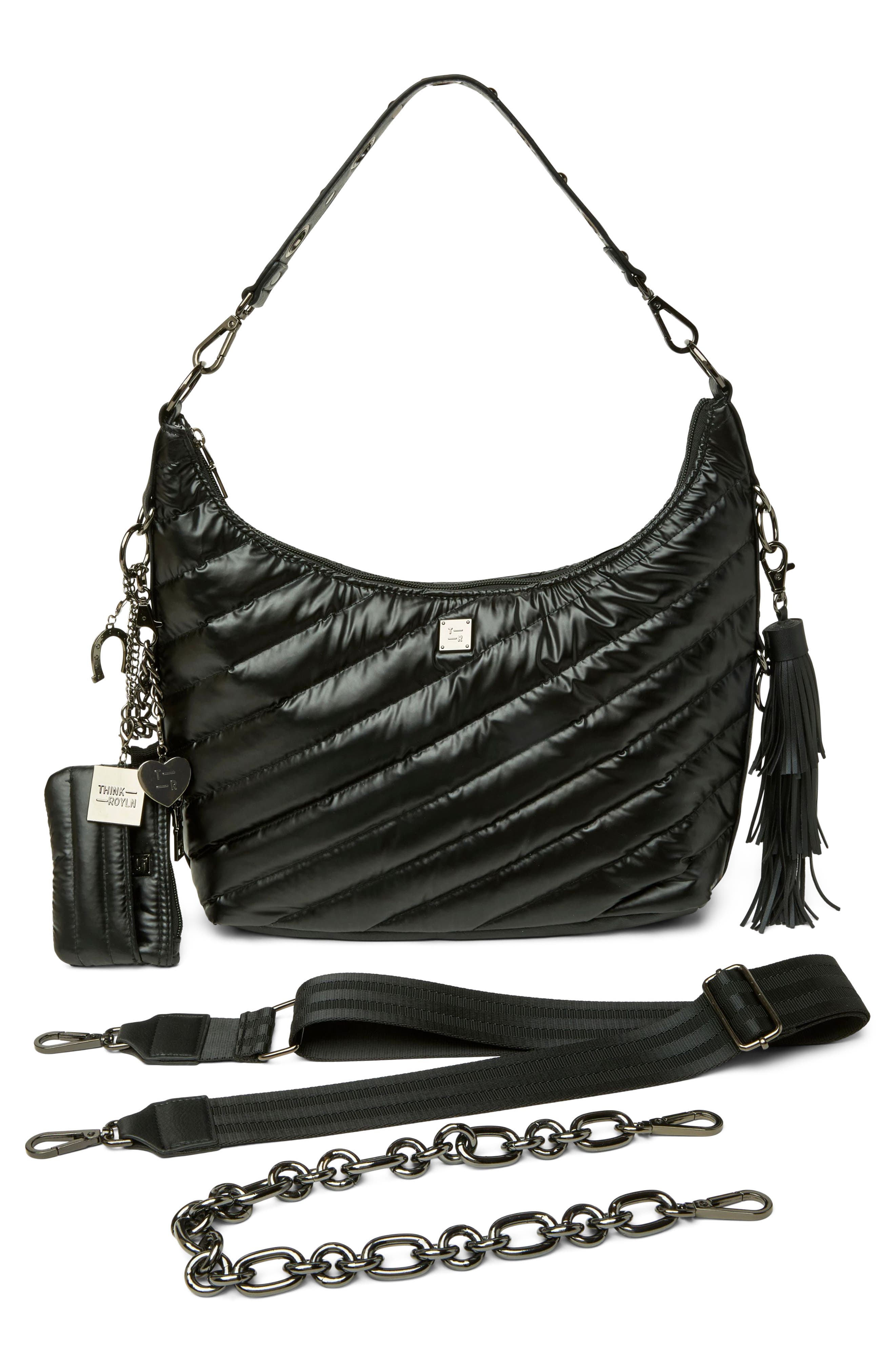 Icon Quilted Hobo Bag, Alternate, color, PEARL BLACK