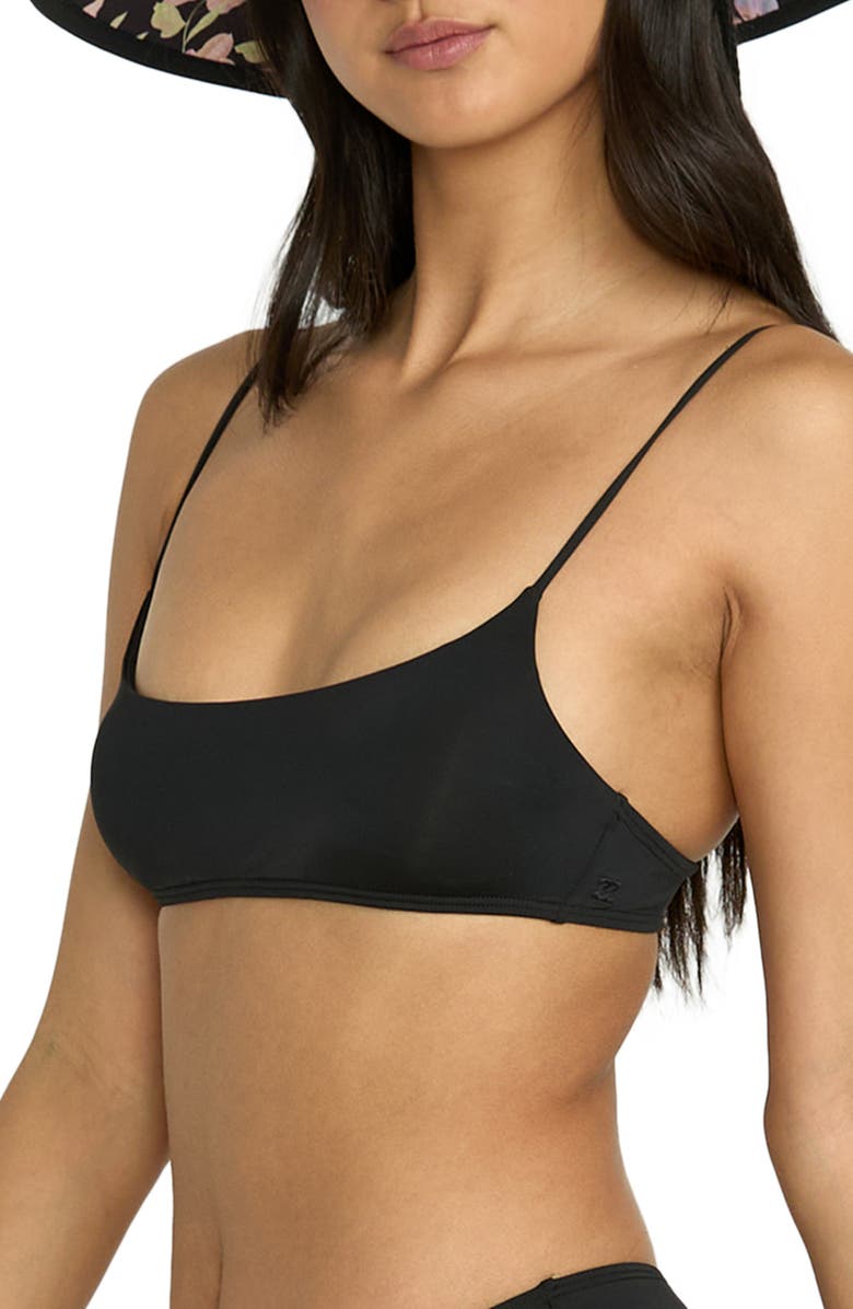 Billabong Sol Searcher Jaclyn Crop Bikini Top, Alternate, color, Black Pebble