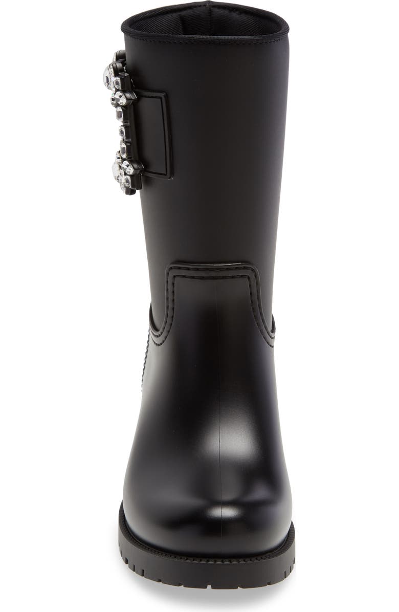 Roger Vivier Tempête Viv Crystal Buckle Waterproof Rain Boot, Alternate, color,