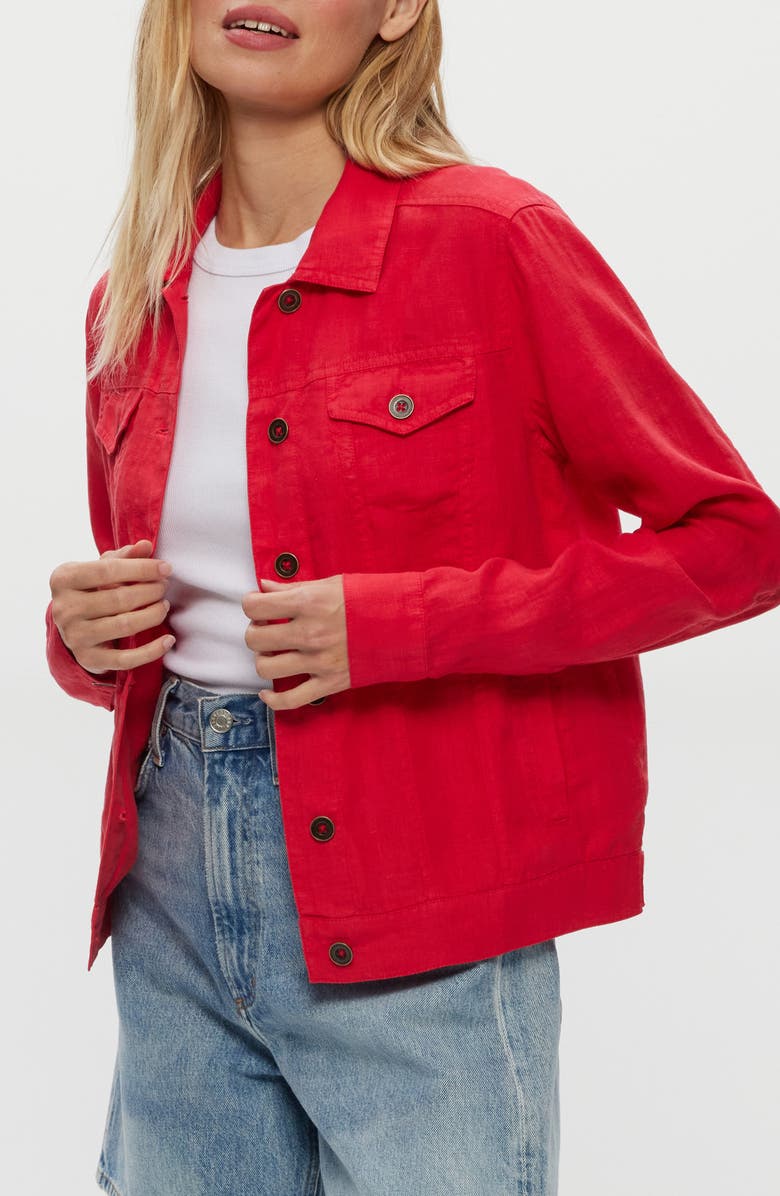 Michael Stars Linen Denim Jacket, Alternate, color, Rumba