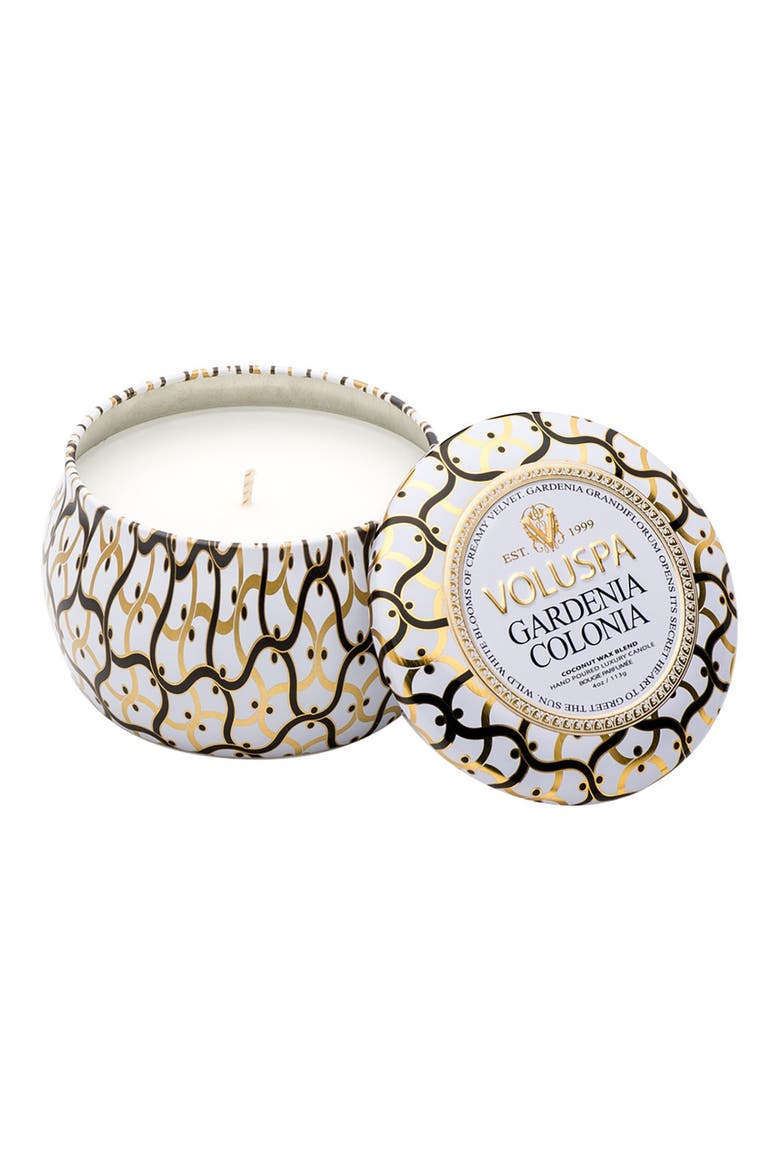Maison Blanc Petite Decorative Tin Candle, Main, color, GARDENIA COLONIA
