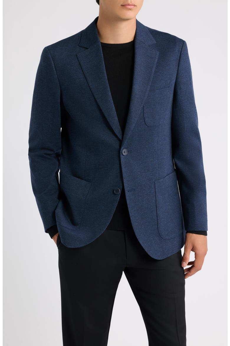 Henrik Shadow Plaid Knit Sport Coat, Main, color, BLUE LOWEN SHADOW PLAID