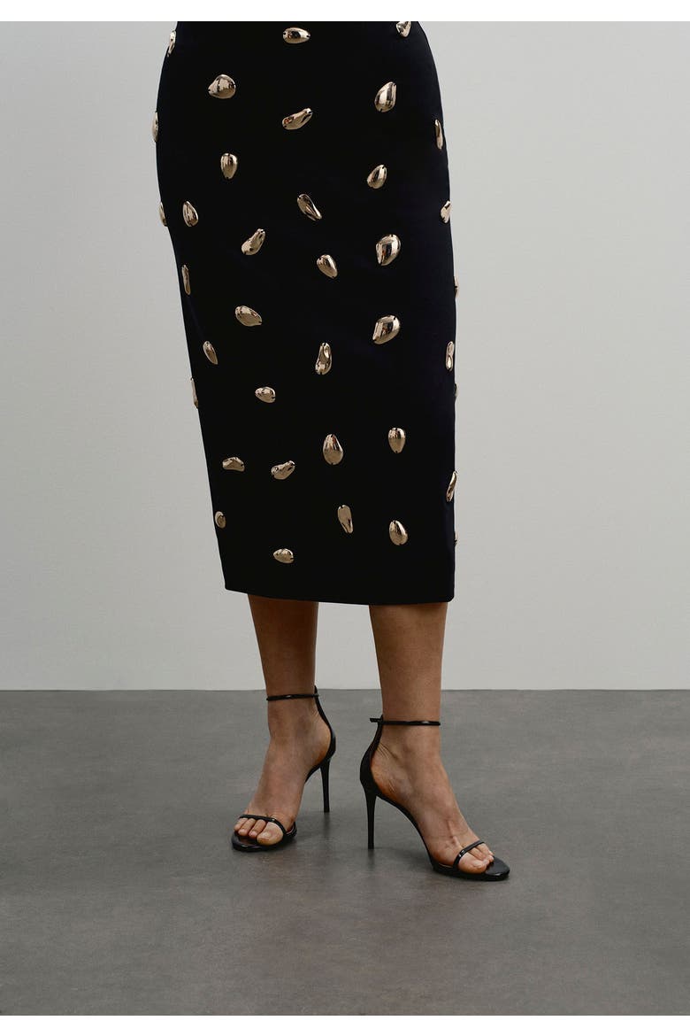 Embellished Column Midi Skirt, Main, color, BLACK BEAUTY
