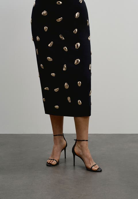 Embellished Column Midi Skirt