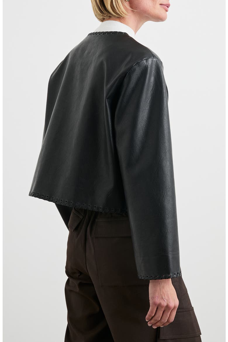Nevina Faux Leather Jacket, Alternate, color, BLACK