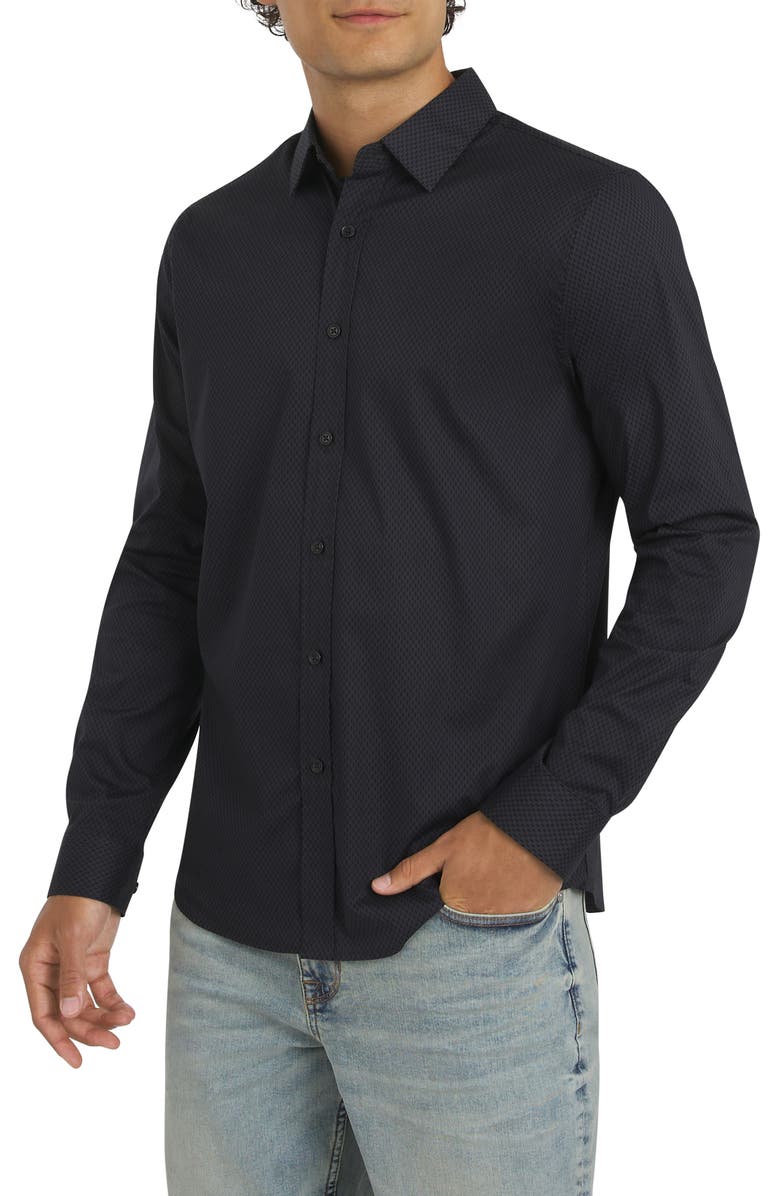DKNY SPORTSWEAR Samuel Stretch Cotton Button-Up Shirt, Alternate, color, Steel Gray
