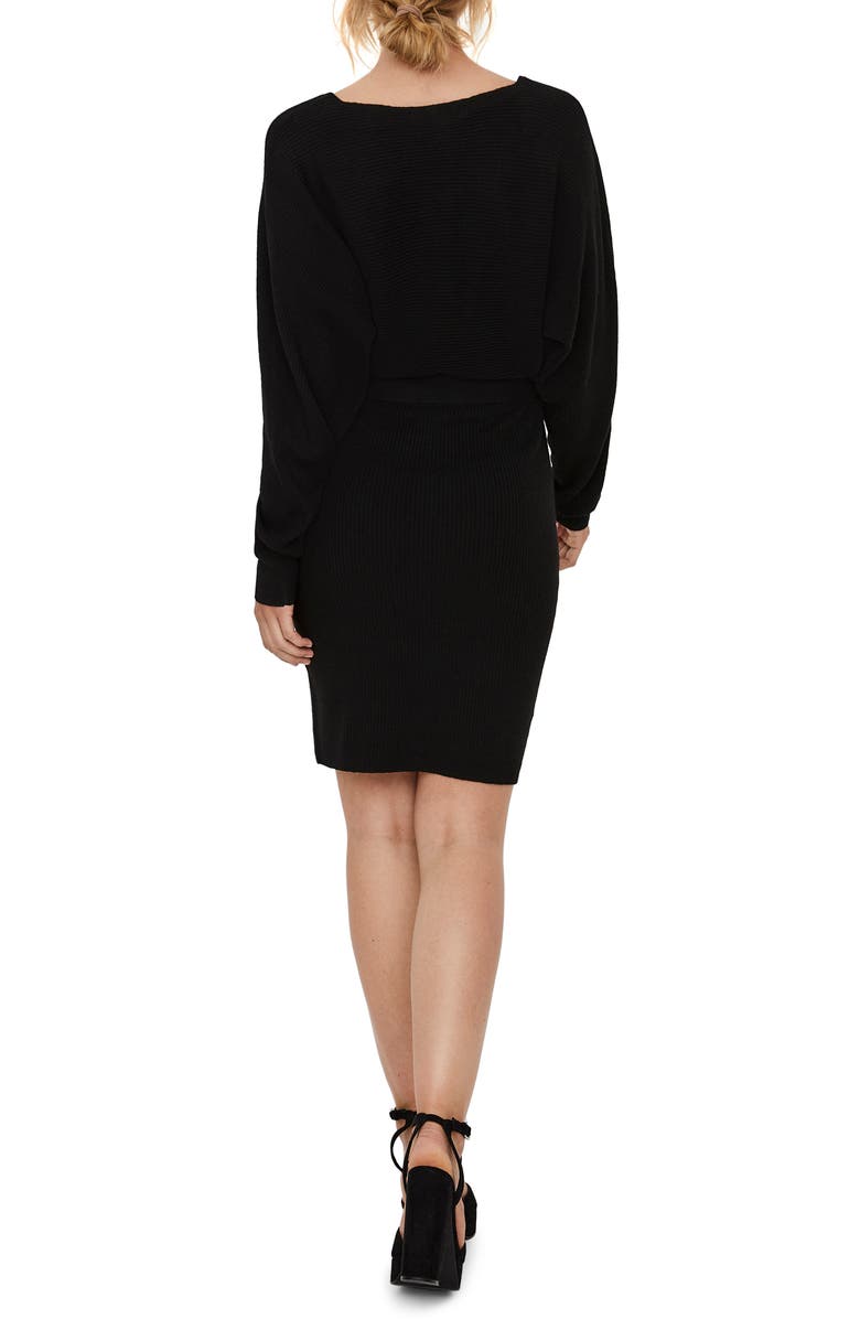 VERO MODA Tie Waist Long Sleeve Sweater Dress, Alternate, color,