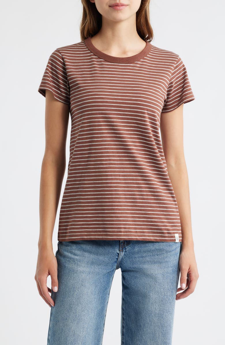 rag & bone The Slub Stripe T-Shirt, Main, color, Brown Multi
