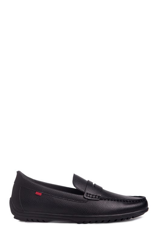 Marc Joseph New York John Street Hands Free Technology Leather Penny Loafer, Alternate, color, Black Grainy Leather