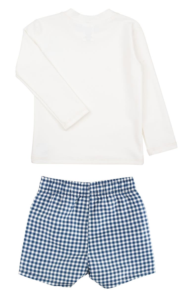 RuggedButts Long Sleeve Two-Piece Rashguard Swimsuit, Alternate, color, Blue