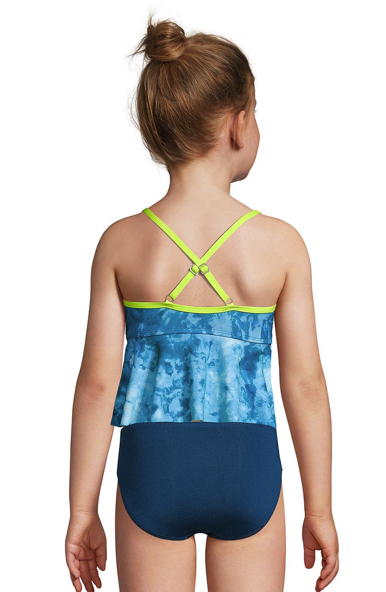 Lands' End Girls Ruffle Tankini Swimsuit Top, Alternate, color, 