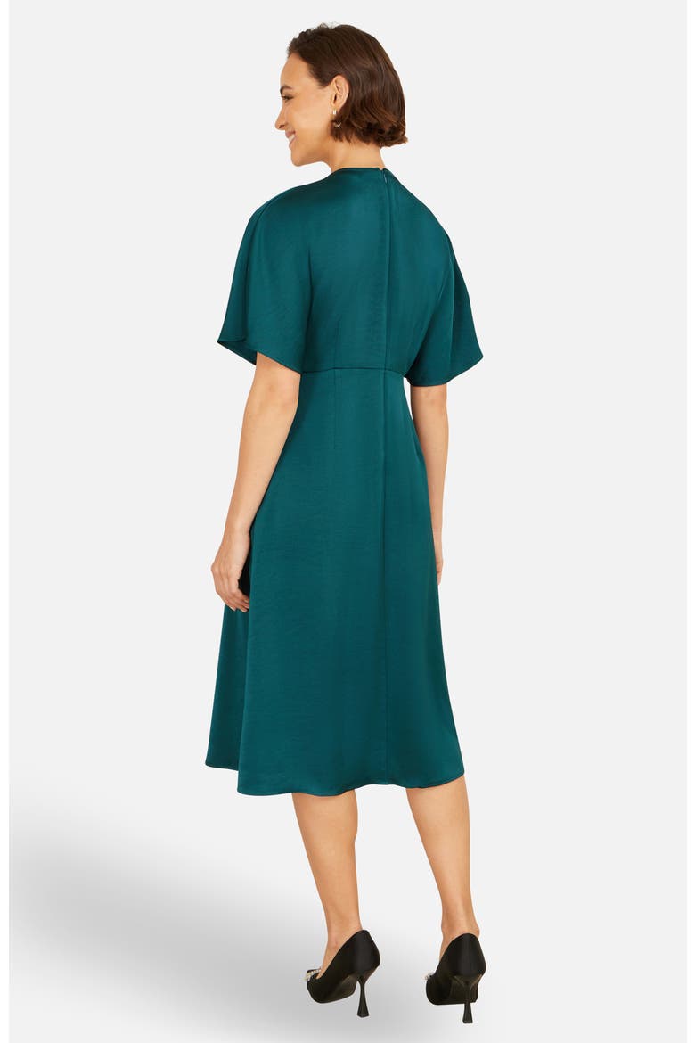 Satin Midi Dress, Alternate, color, Green