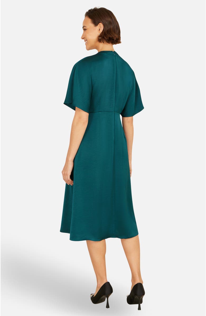 Yumi Satin Midi Dress, Alternate, color, Green