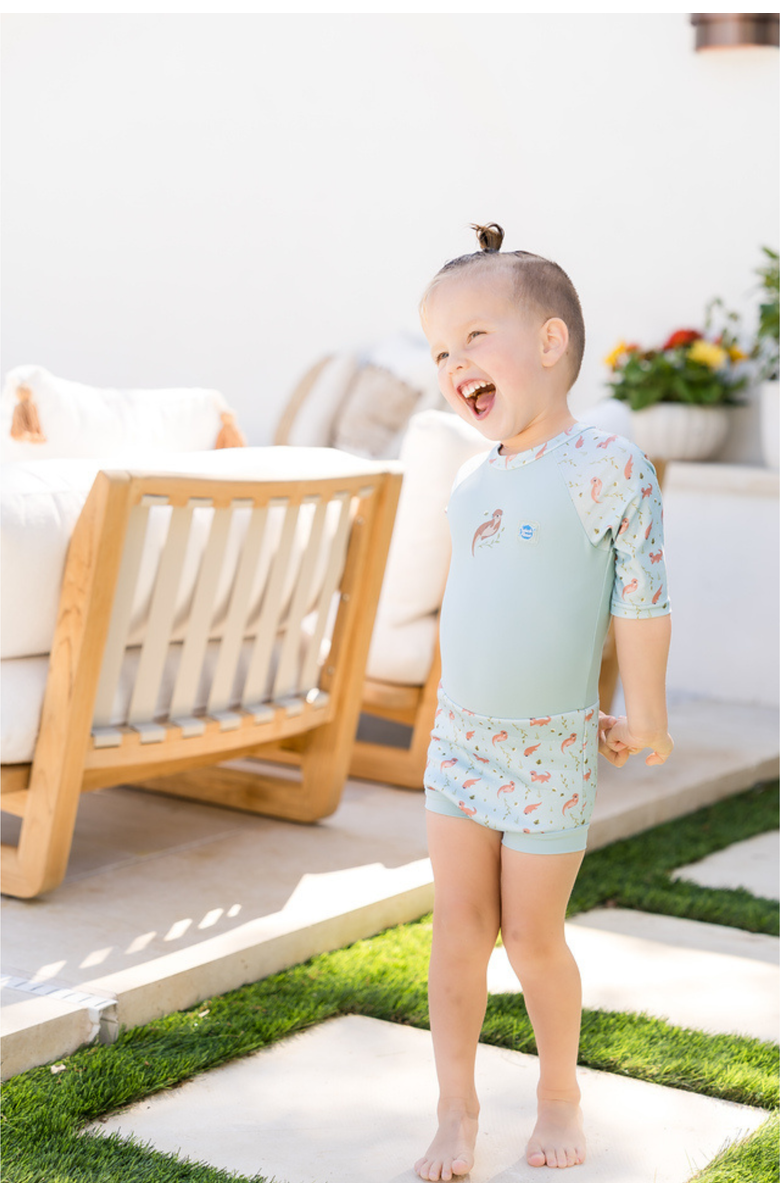 Splash About Happy Nappy<sup>®</sup> Sunsuit with Incorporated Swim Diaper, Alternate, color, Playful Otters