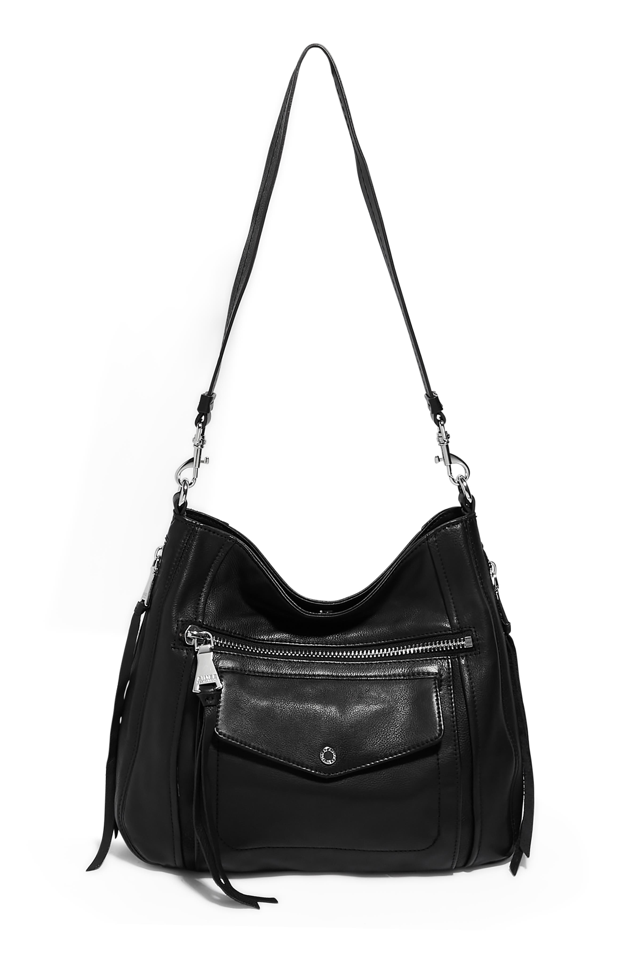Kestenberg Fair Game Hobo Bag, Main, color, BLACK GLOVED TANNED