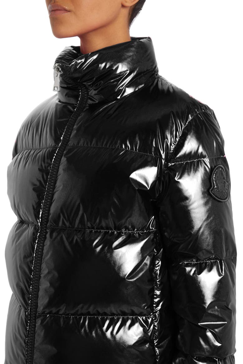 Meuse Laminated Nylon Down Jacket, Alternate, color, BLACK