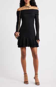 BP. Long Sleeve Lace Off the Shoulder Minidress