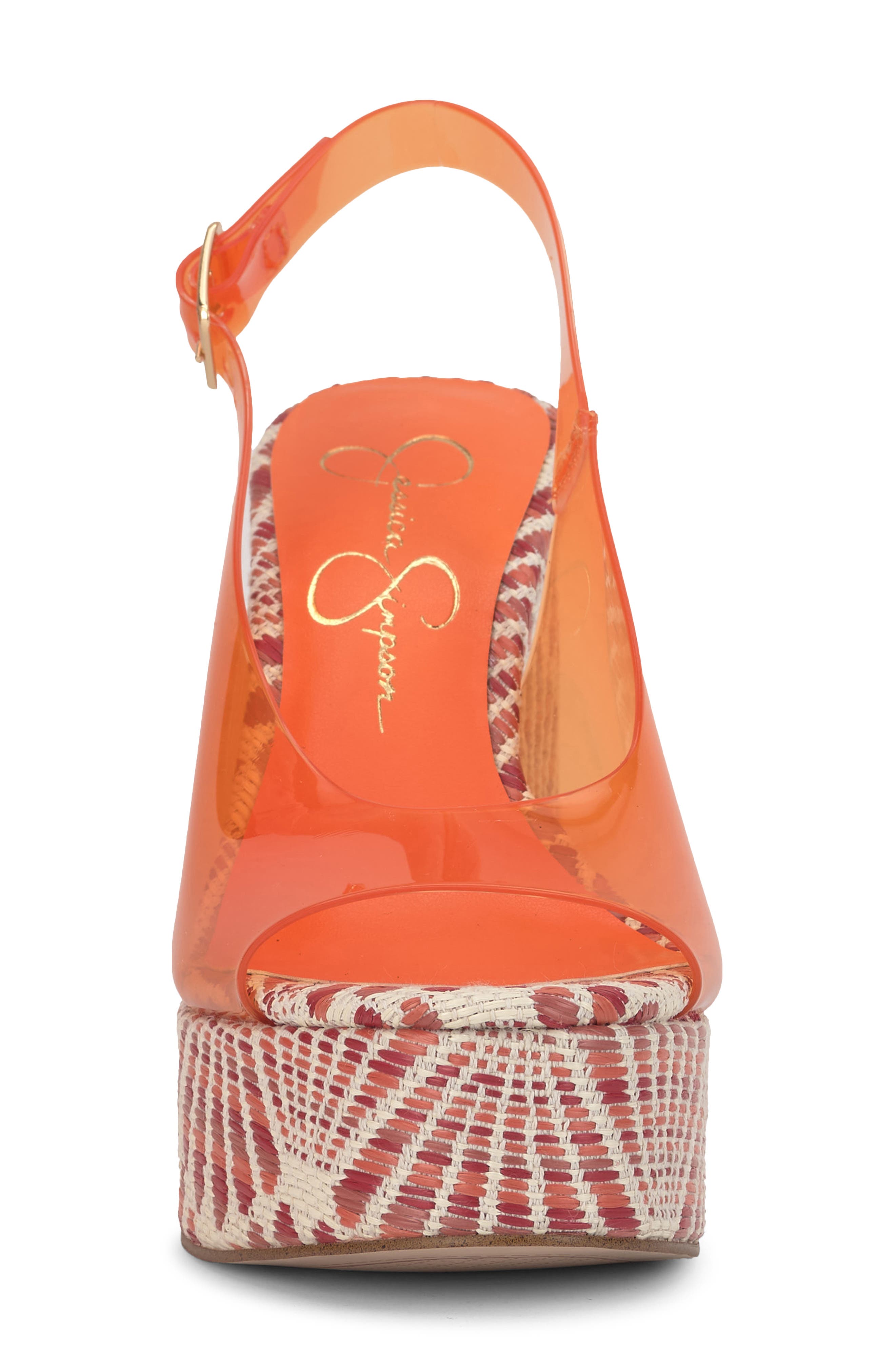 Kaliese Slingback Platform Wedge Sandal, Alternate, color, ORANGE 01