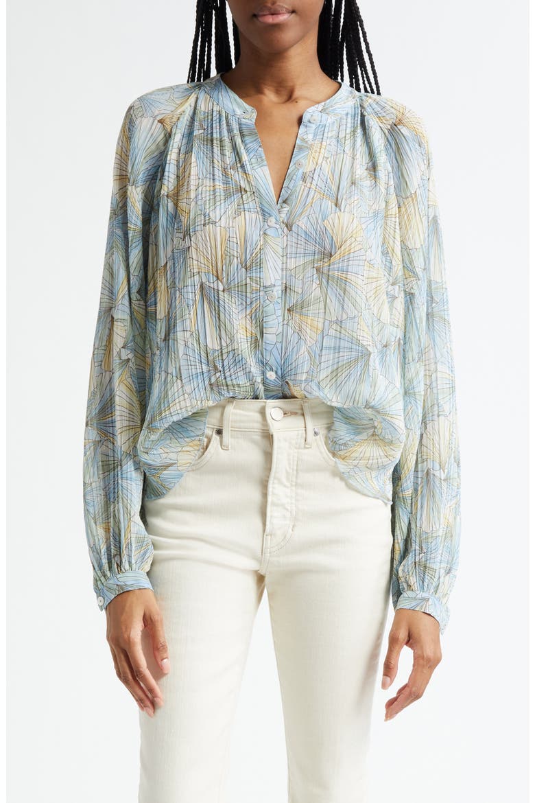 Fennel Floral Button-Up Shirt, Main, color, POWDER BLUE MULTI