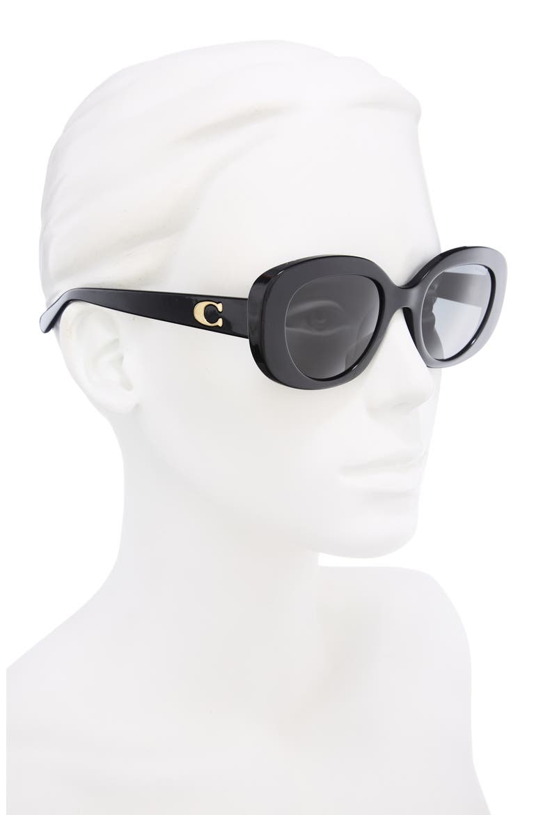 51mm Round Sunglasses, Alternate, color, BLACK / GREY SOLID