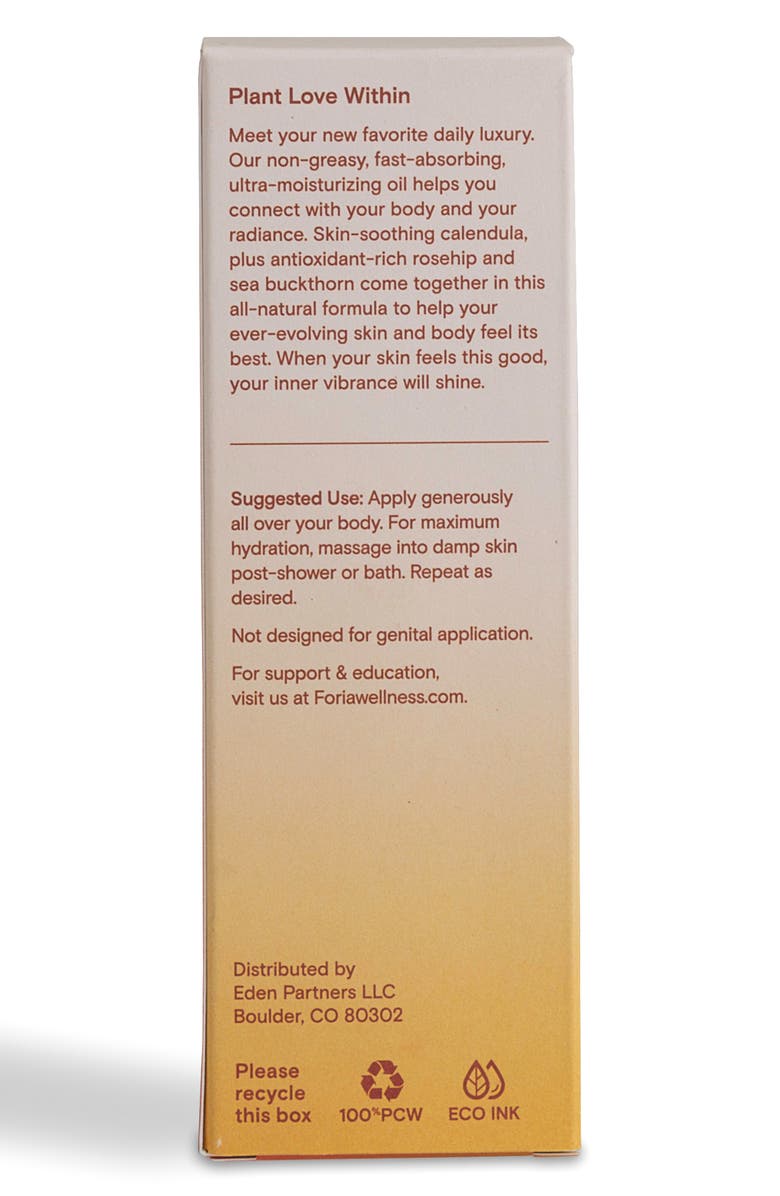 FORIA Everyday Body Oil with Organic Botanicals, Alternate, color, 