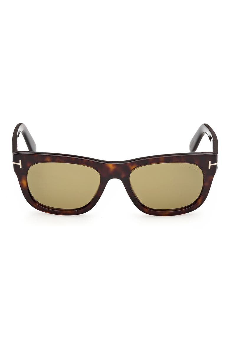 54mm Square Sunglasses, Main, color, DARK HAVANA / GREEN