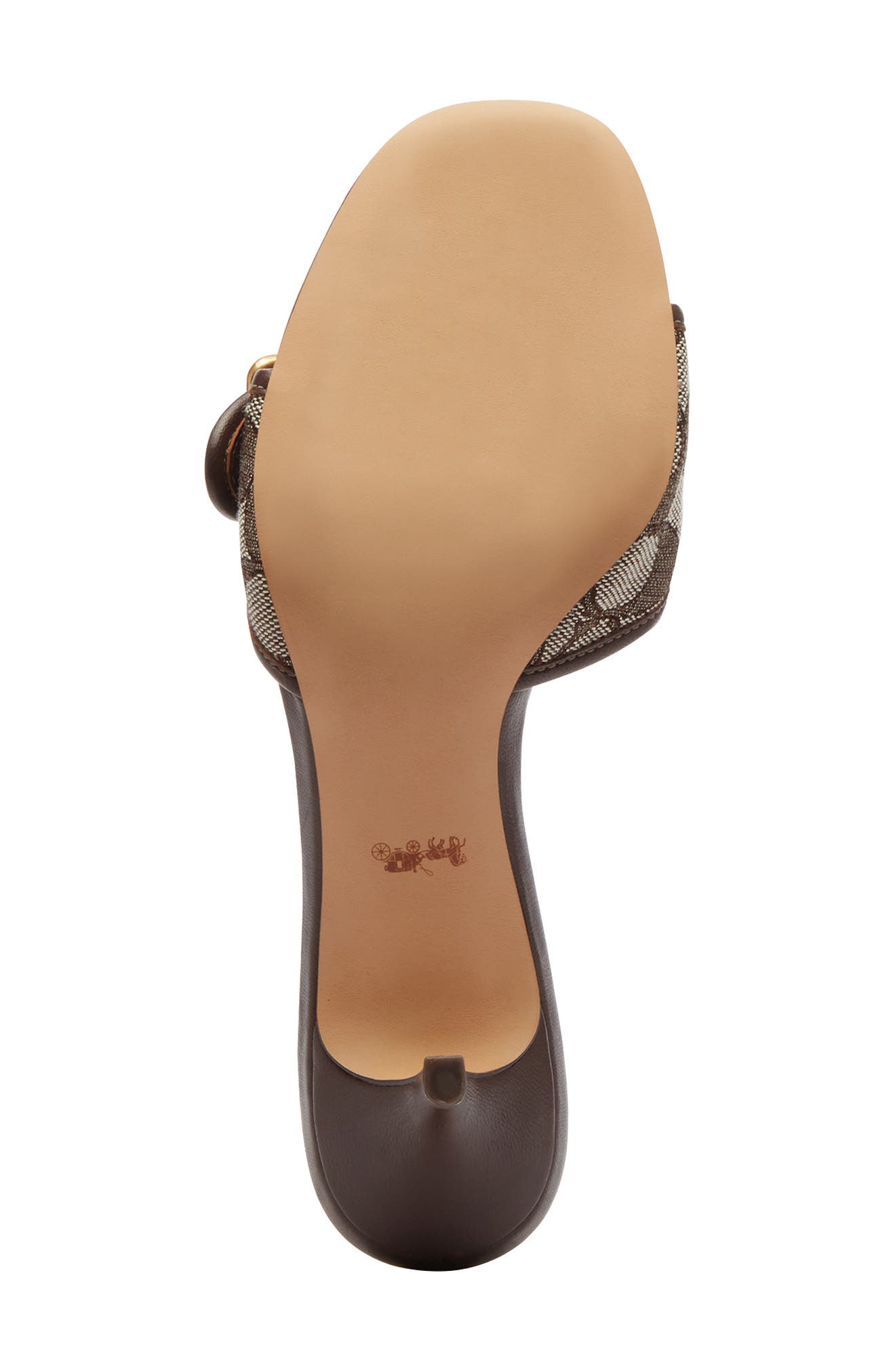 COACH Margot Signature Jacquard Slide Sandal, Alternate, color, Oak/ Maple