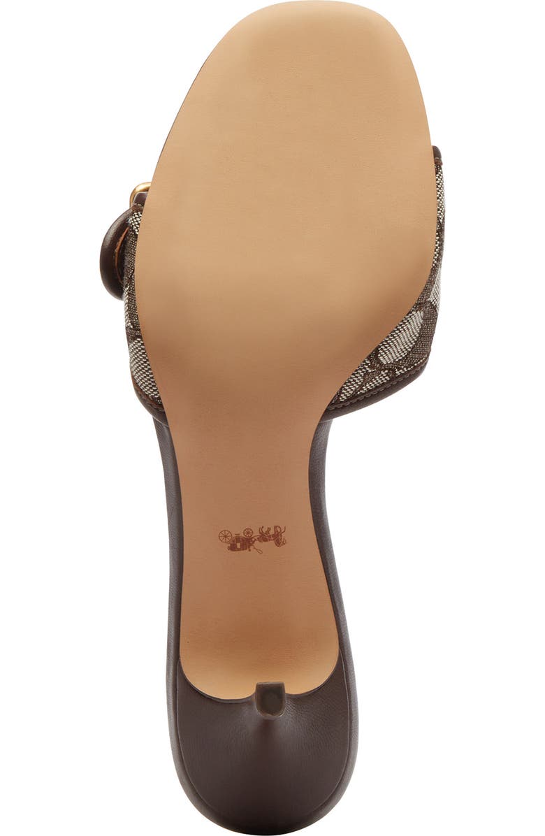 COACH Margot Signature Jacquard Slide Sandal, Alternate, color, Oak/ Maple
