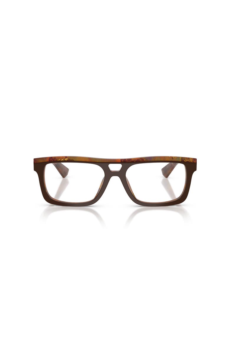 56mm Rectangle optical glasses, Alternate, color, Brown