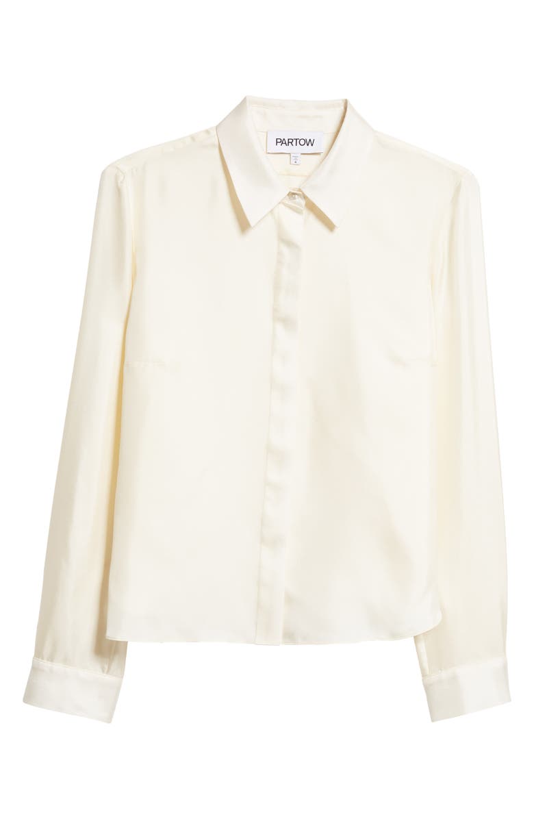 PARTOW Lara Silk Button-Up Top, Alternate, color, Ivory