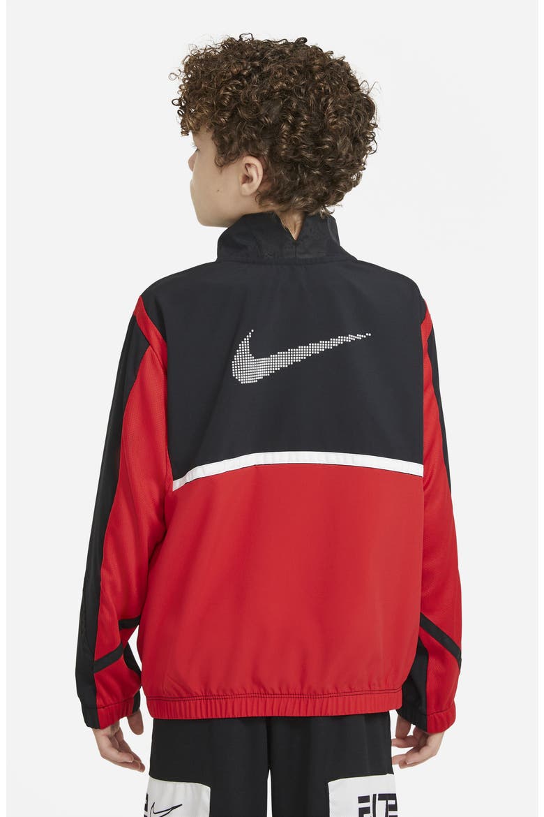 Kids' Crossover Basketball Jacket, Alternate, color, BLACK/ RED/ WHITE/ WHITE