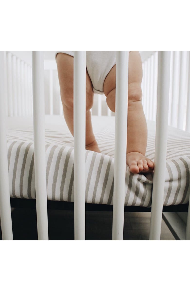 Ely's & Co. Baby Fitted Waterproof Crib Sheet Set 2 Pack, Alternate, color, Taupe Stripes & Splash